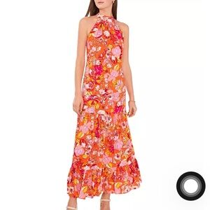 Women’s Challis Printed Halter Maxi Dress